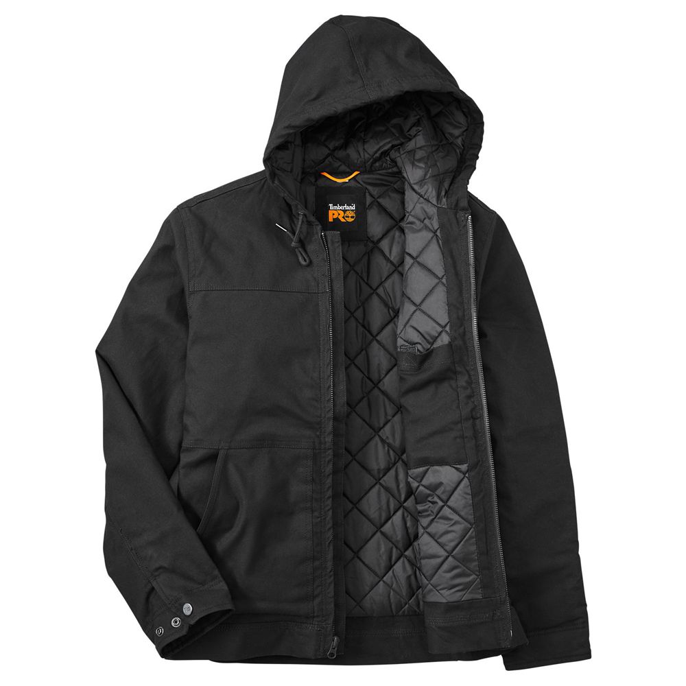 Timberland Mens Jackets PRO® Big & Tall Baluster Insulated Canvas Work - Black - India DB9524108